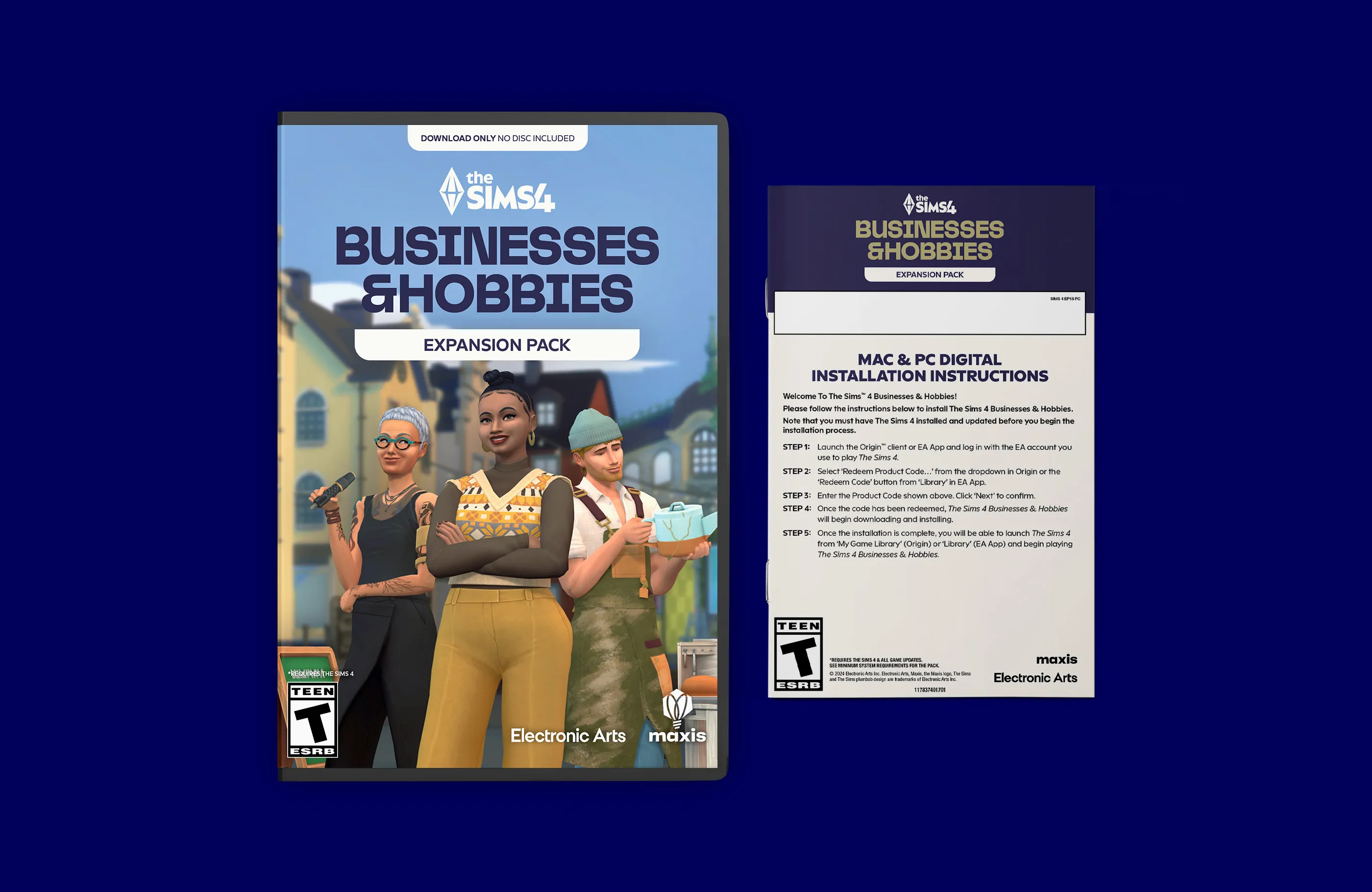 PC packfront for The Sims 4 Buisnesses & Hobbies expansion pack.