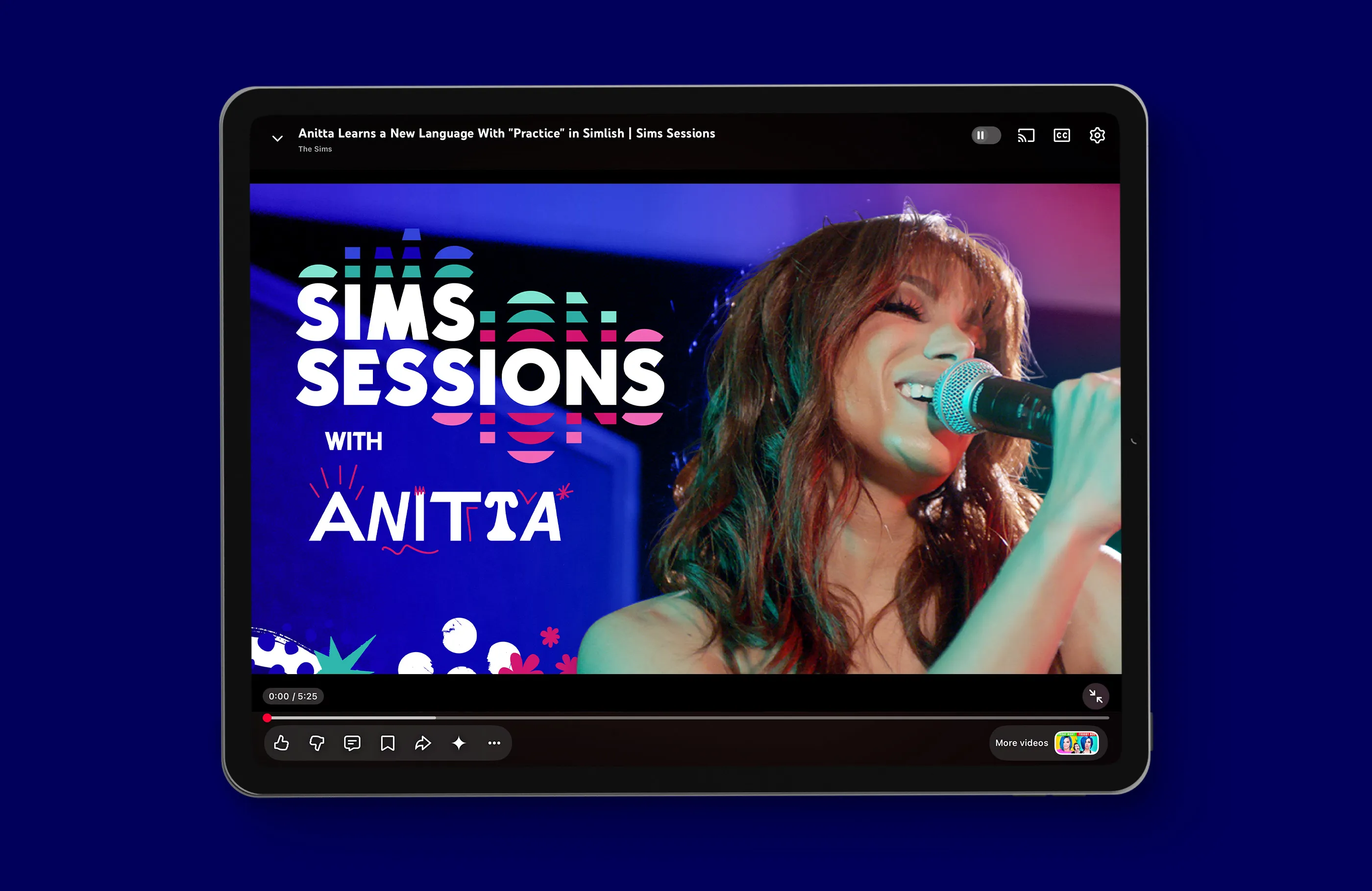 Video from Sims Sessions YouTube series featuring Anitta playing on iPad Pro.