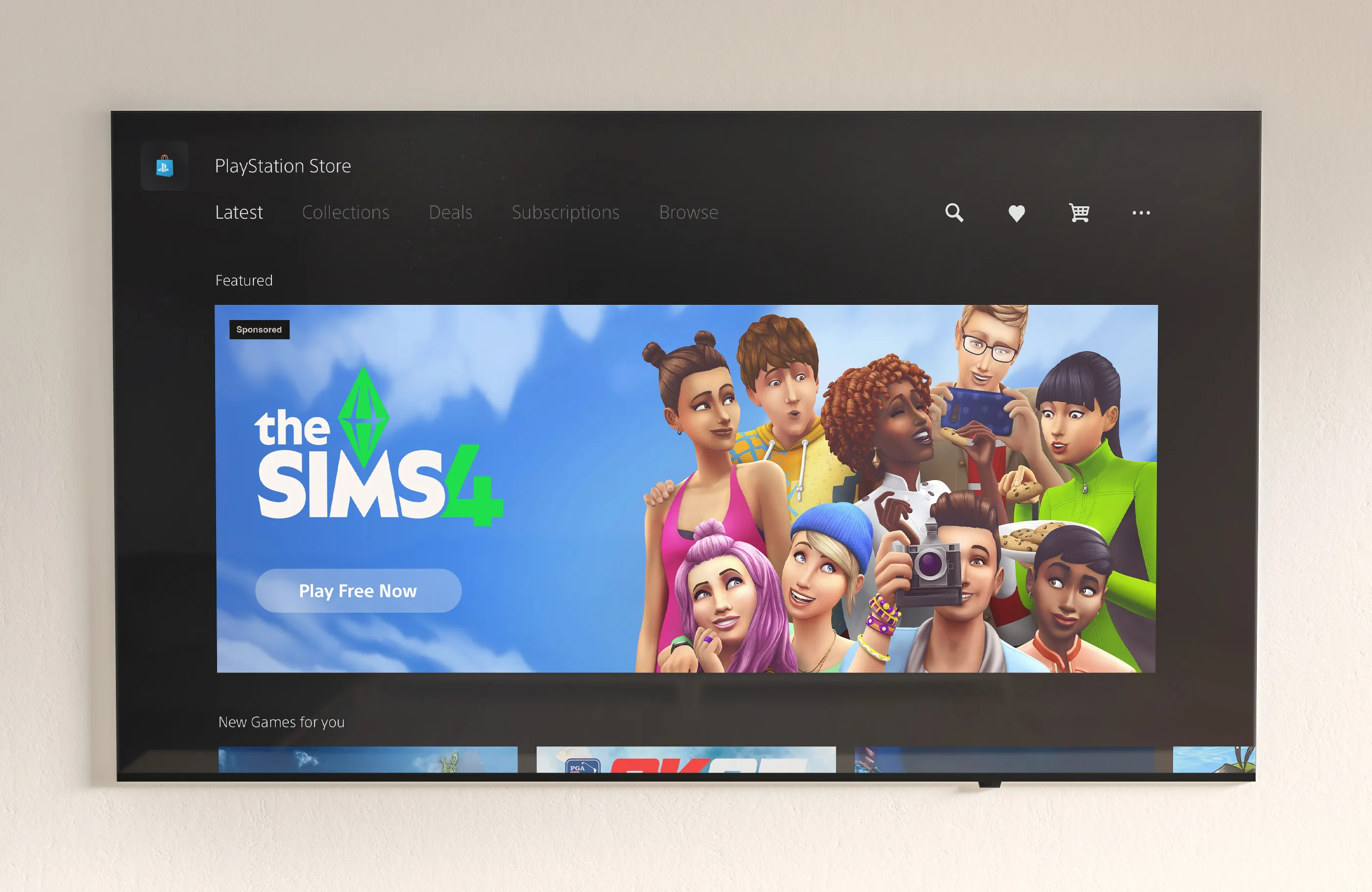 The Sims 4 key art featured on Playstation Store.