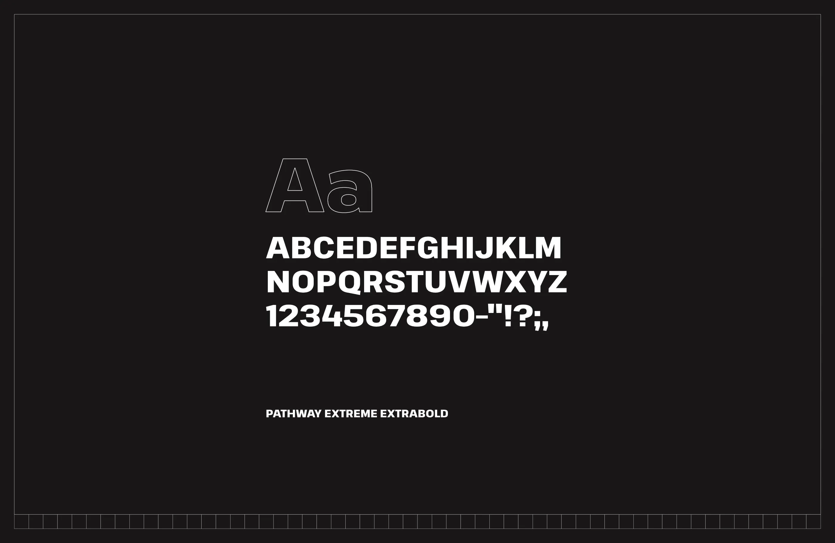 Glyph map of Pathway Extreme Extrabold font.