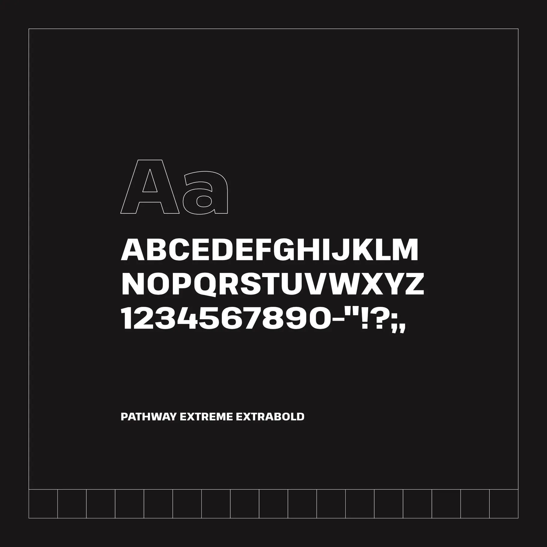 Glyph map of Pathway Extreme Extrabold font.