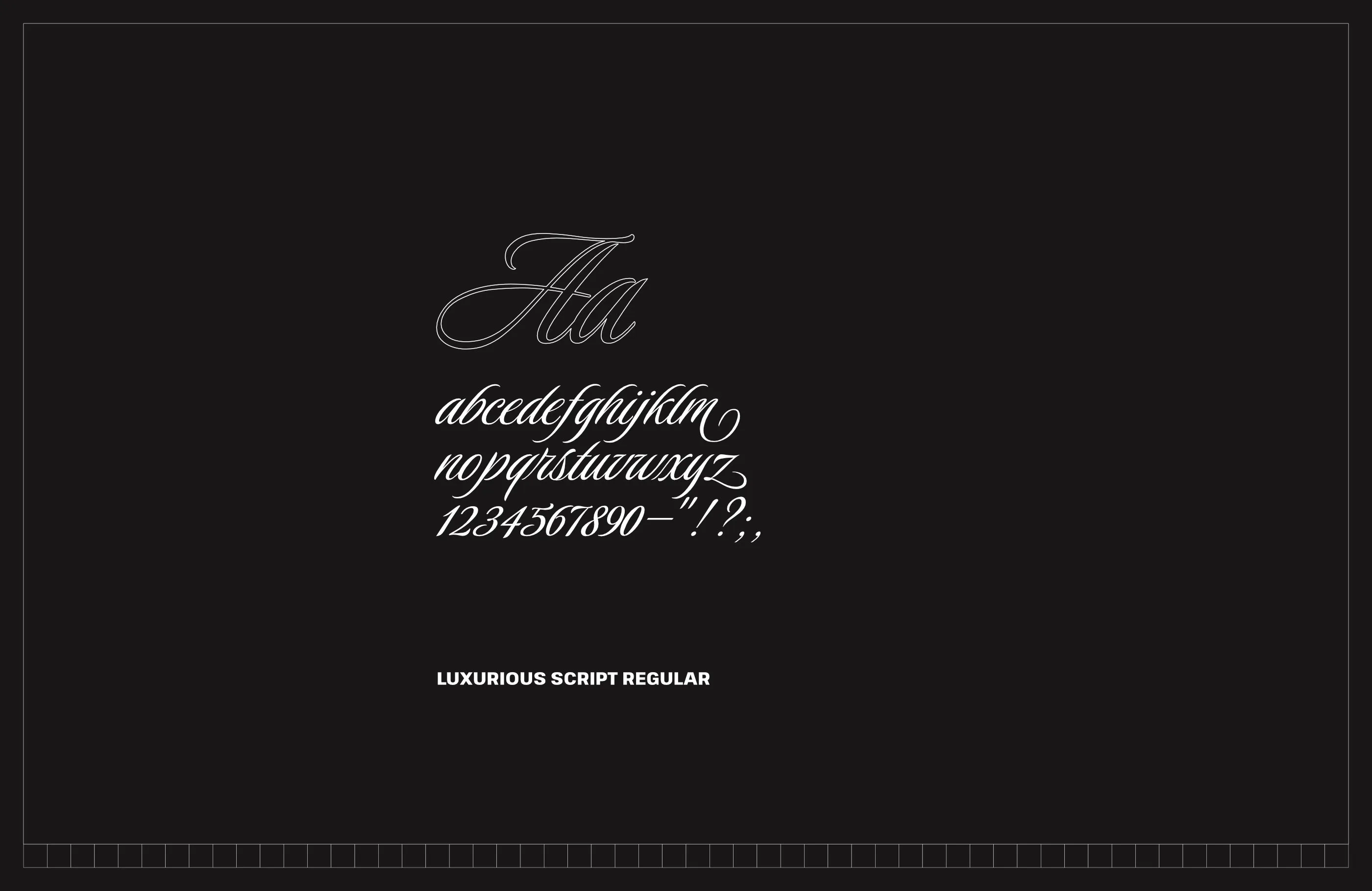 Glyph map of Luxurious Script Regular font.