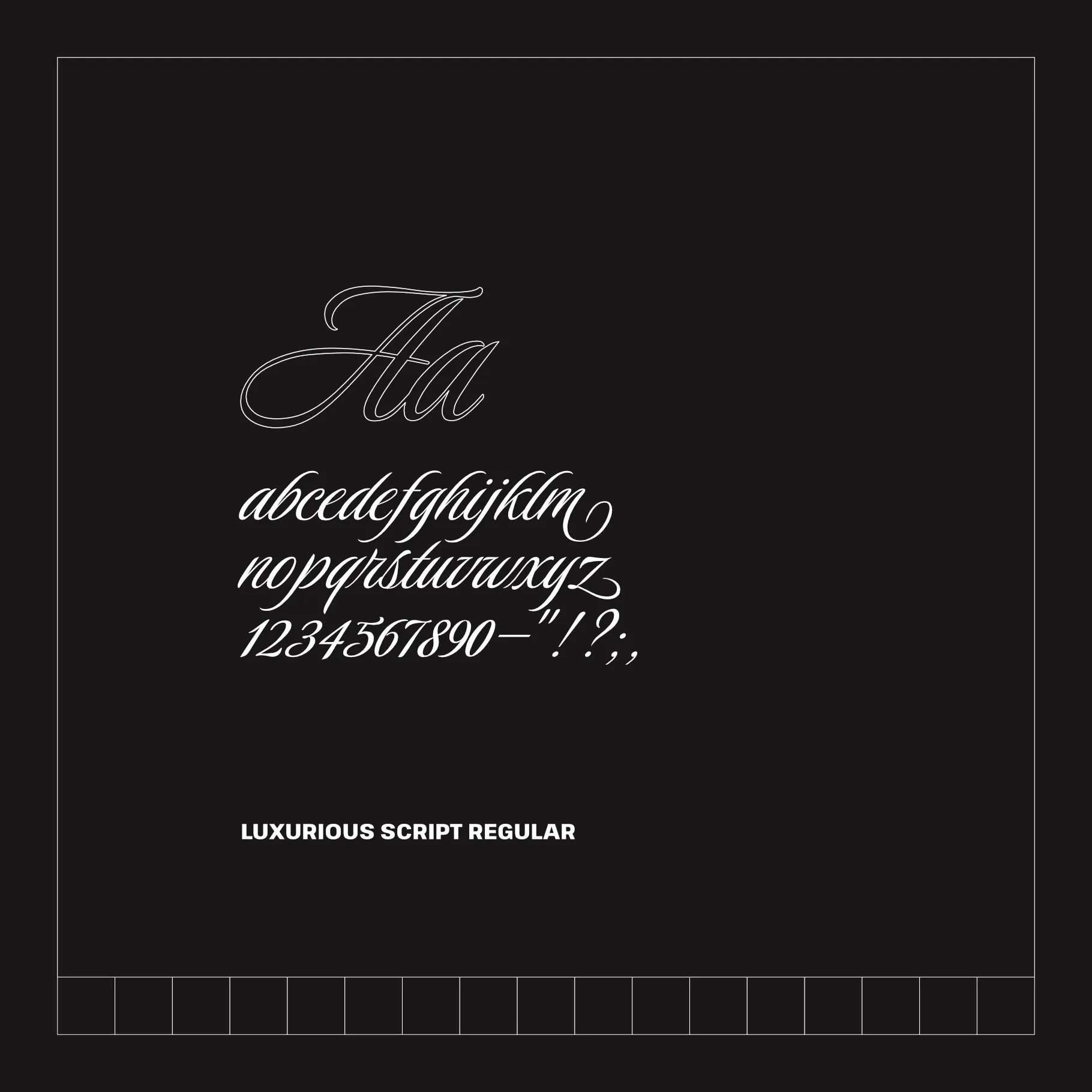 Glyph map of Luxurious Script Regular font.